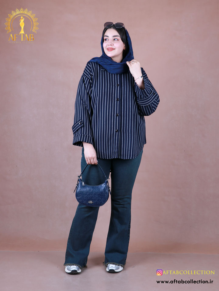شومیز شکت راه راه سایزبزرگ