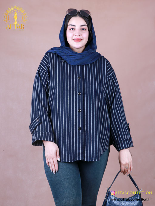 شومیز شکت راه راه سایزبزرگ