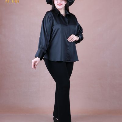 شومیز ساتن زارا دو دکمه سایزبزرگ