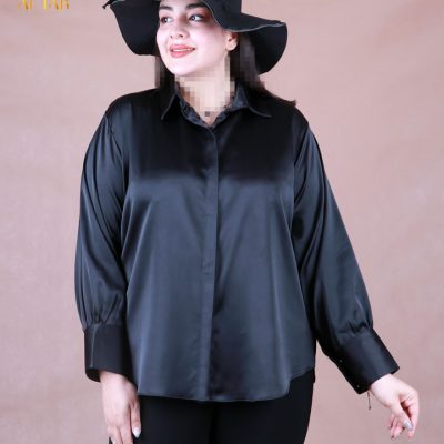 شومیز ساتن زارا دو دکمه سایزبزرگ