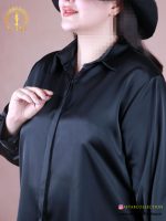 شومیز ساتن زارا دو دکمه سایزبزرگ