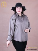 شومیز ساتن زارا دو دکمه سایزبزرگ