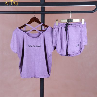 ست تاپ و شورتک ضربدری سایزبزرگ