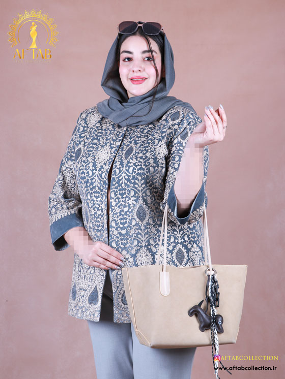 مانتو مجلسی مخمل سوزندوزی سایزبزرگ