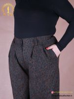 شلوار کتان سیلک پلنگی سایزبزرگ