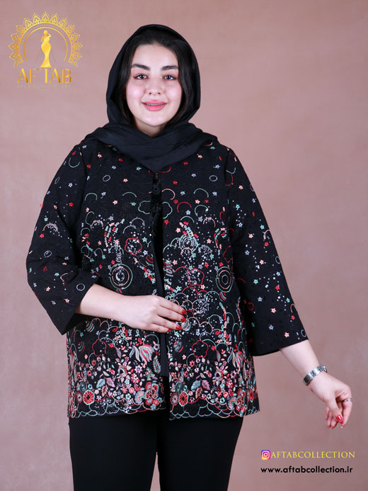 مانتو کرپ هندی سوزندوزی سایزبزرگ