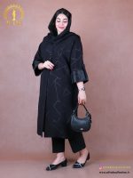 مانتو ژاکارد جیب اریب بلند سایزبزرگ
