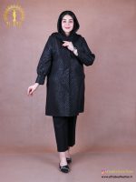 مانتو ژاکارد آستین پفکی سایزبزرگ