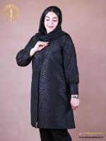 مانتو ژاکارد آستین پفکی سایزبزرگ