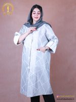 مانتو ژاکارد جیب اریب بلند سایزبزرگ