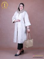 مانتو ژاکارد جیب اریب بلند سایزبزرگ