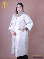 مانتو ژاکارد جیب اریب بلند سایزبزرگ