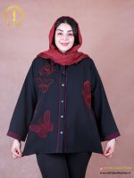 مانتو گلدوزی پروانه سایزبزرگ
