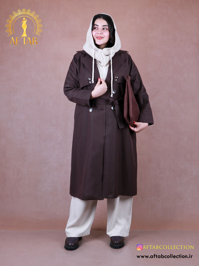 بارانی ژیله دار بلند سایزبزرگ